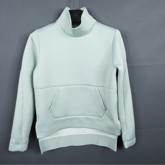 Under Armour Womens Sweatshirt Mint Green Unstoppable Move Mock Neck - Picture 1 of 7